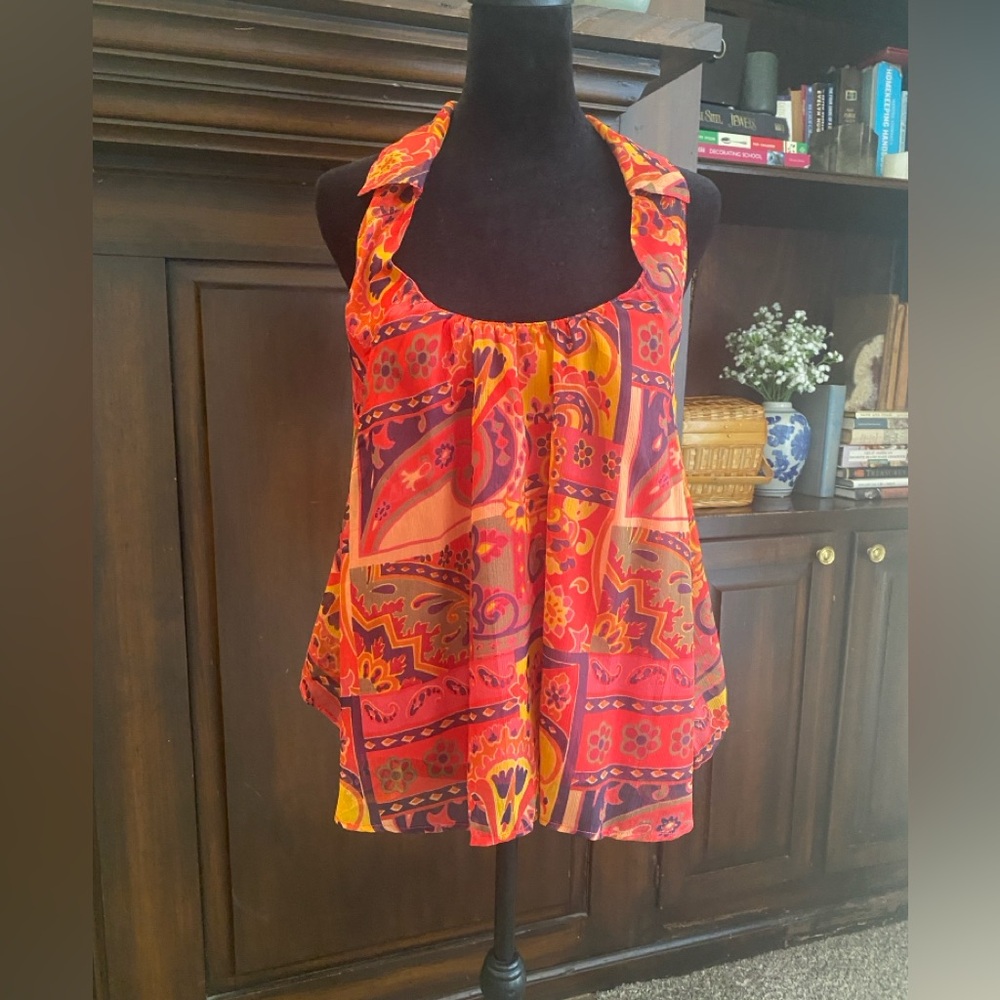 Free People strawberry print sleeveless top size S - Picture 3 of 6